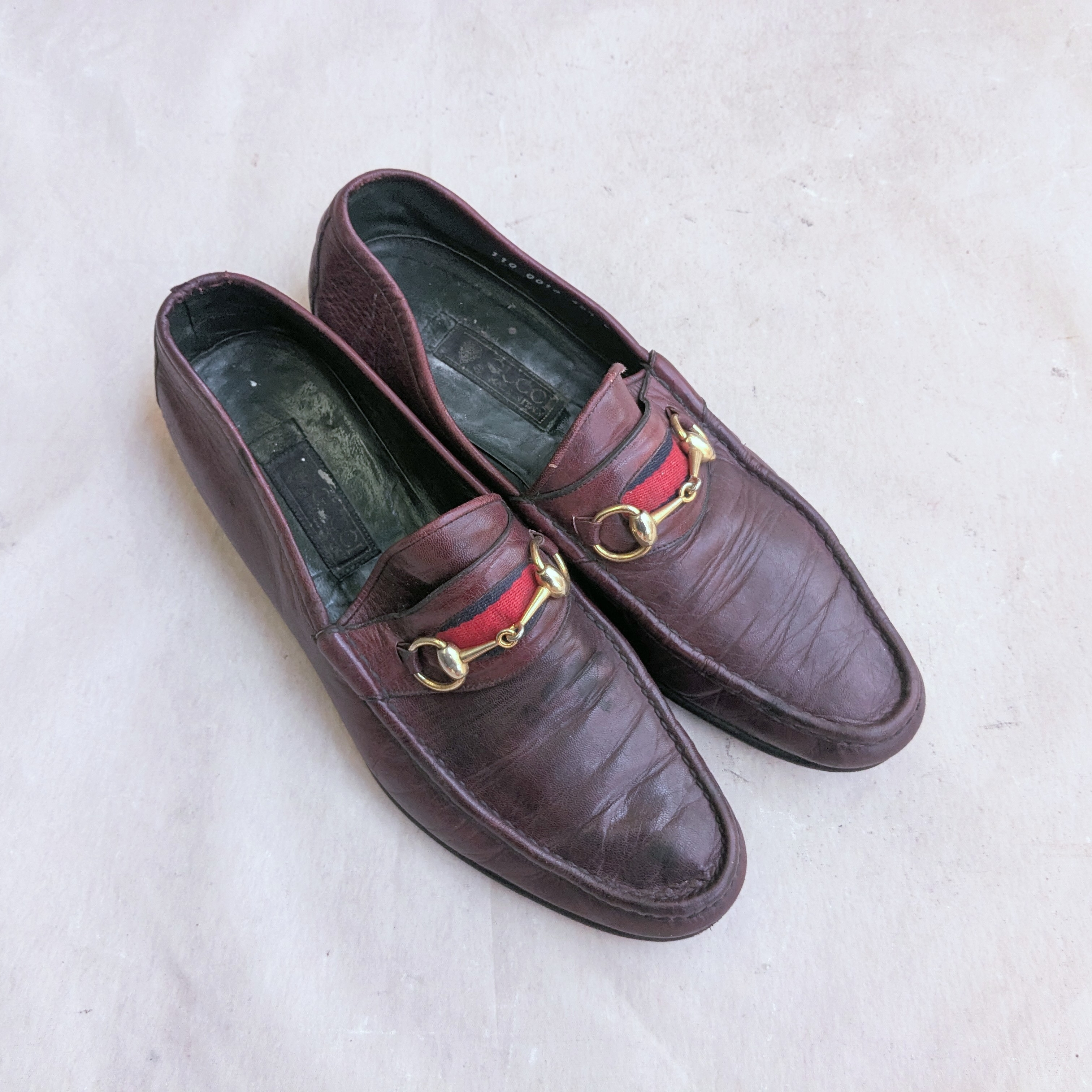 Vintage Gucci Horsebit Loafers Burgundy Red Men 11